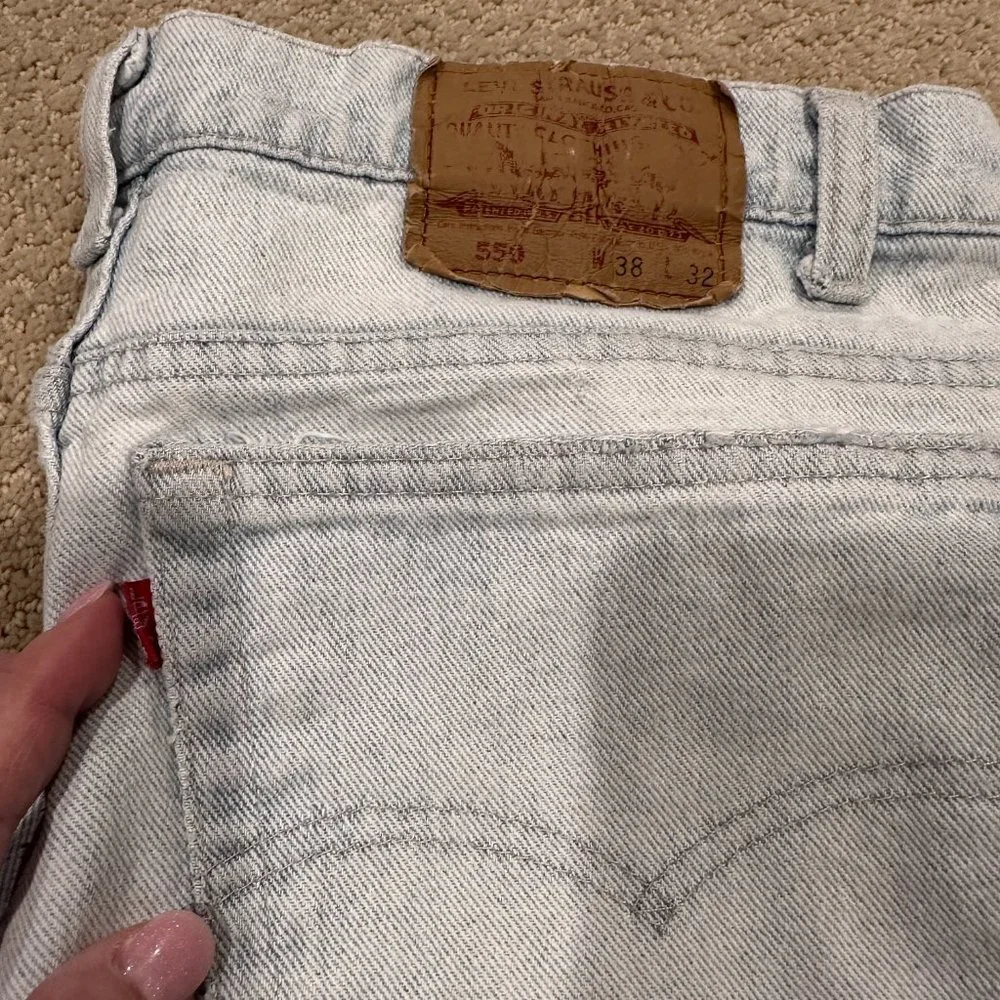 Levis Jean 550 XX Vintage USA Super Light Wash High Rise Relaxed Tapered W36 /38